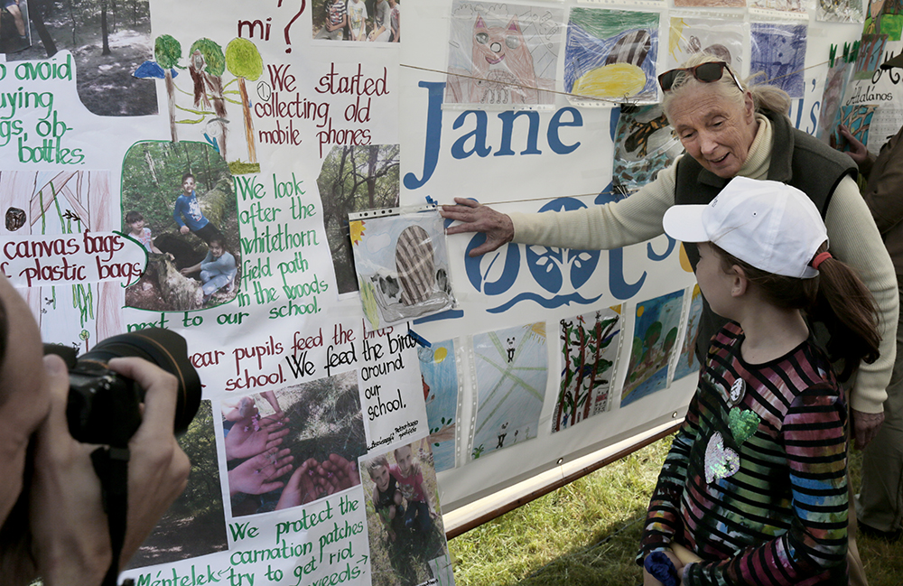 Az egyik Roots &amp; Shoots csapat bemutatója 2018-ban (Fotó: Jane Goodall Intézet)