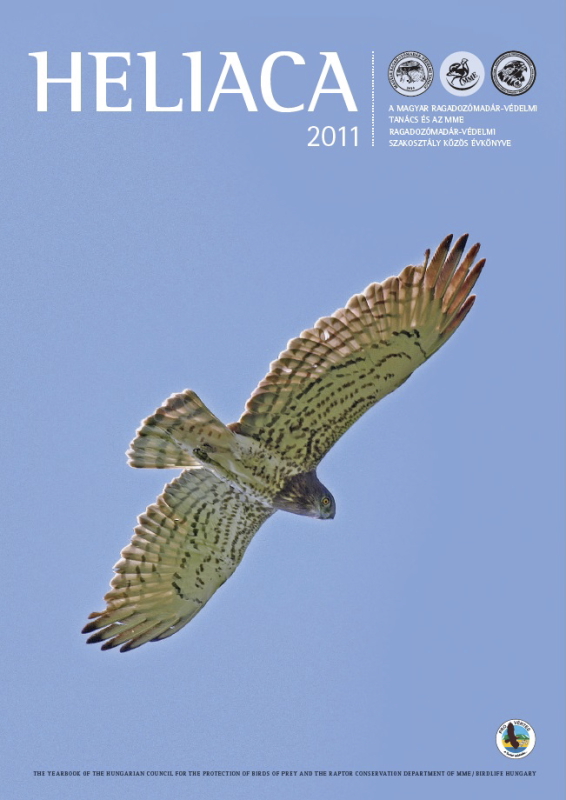 Az MME HELIACA ragadozómadár-védelmi évkönyve 2011. évi számának címlapja