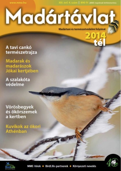 Az MME Madártávlat magazin 2014. évi téli számának címlapja.
