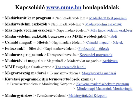 Dia az MME letölthető, vetíthető Madárbarát kert program előadásából (Szerző: Orbán Zoltán).