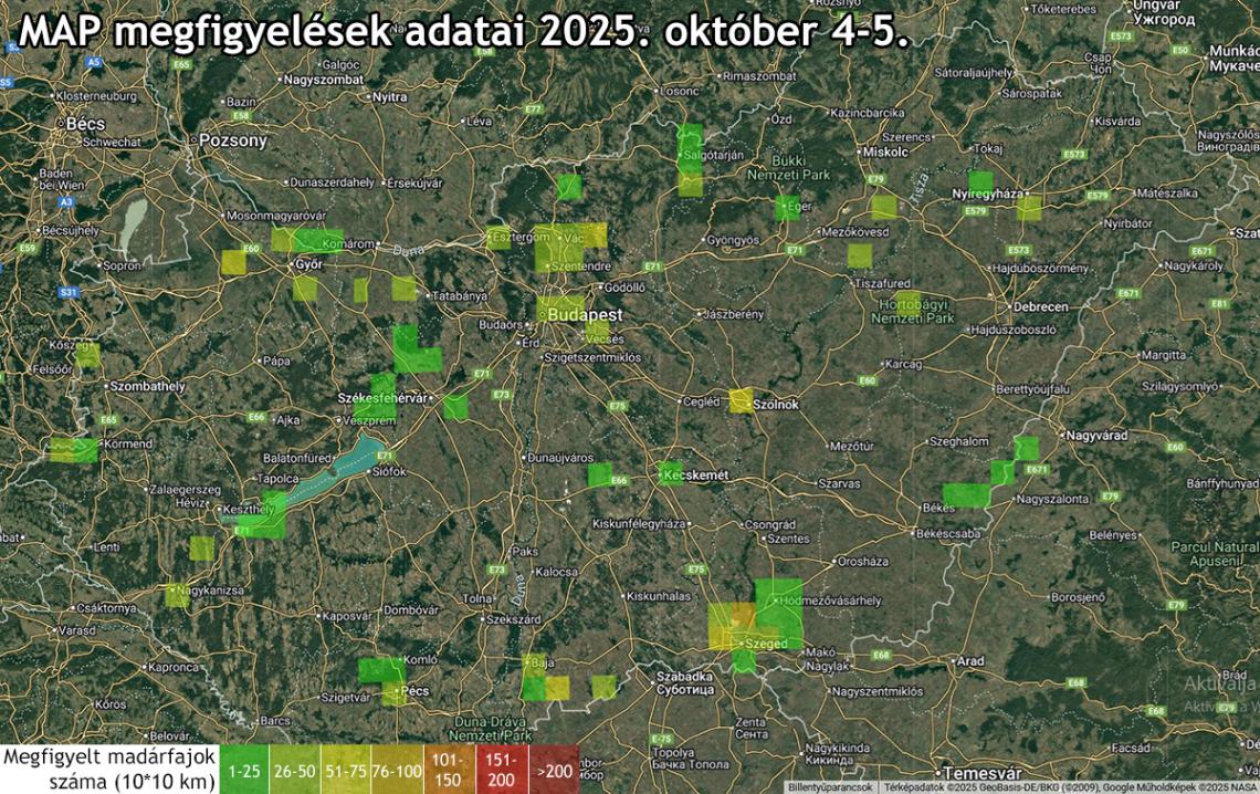MAP áttekintő térkép (2025. október 4-5.)