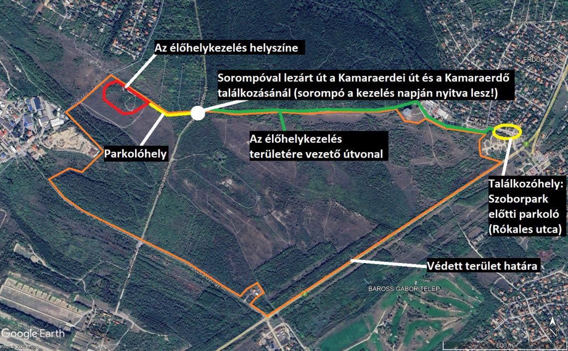 Az élőhelykezelés helyszíne (Forrás: Google maps)