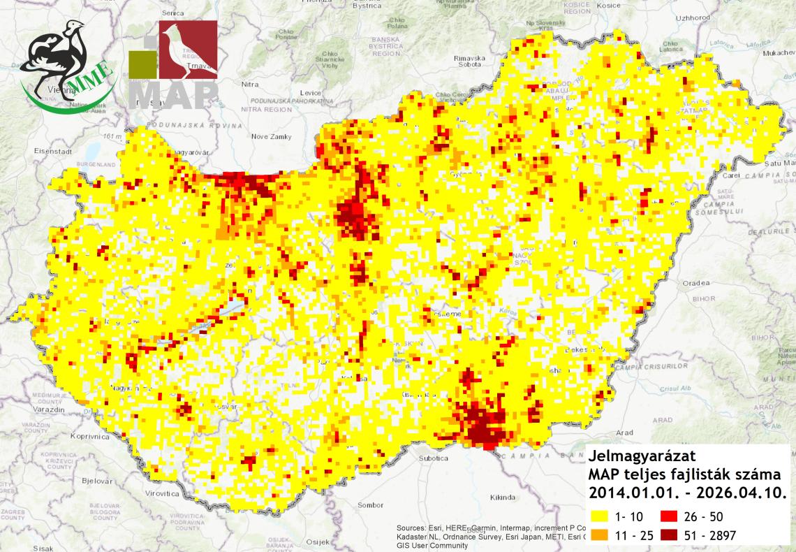 MAP teljes fajlisták száma (2014.01.01. - 2026.04.10.)