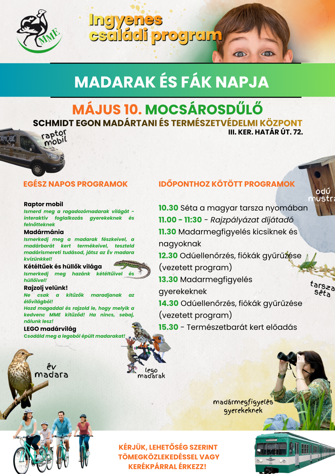 Madarak és fák napi program