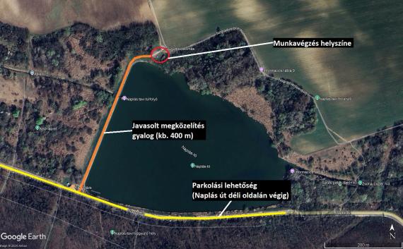 A munkaterület és megközelítése (Forrás: Google)